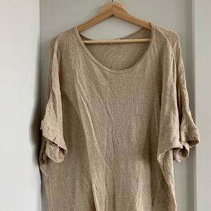 Organic raw linen Japanese square/ boxy top